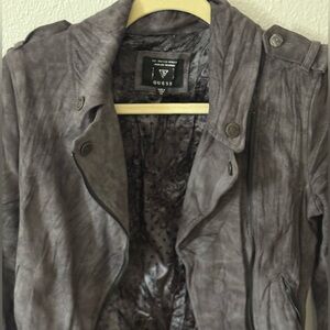 Guess Women's Charcoal Leather Jacket